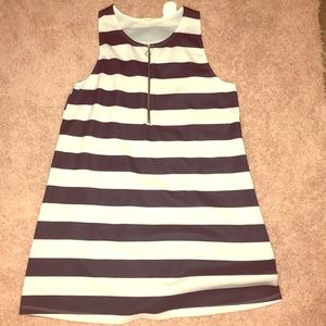 12PM by Mon Ami Navy And White Zip Dress